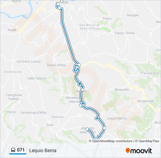 071 bus Line Map