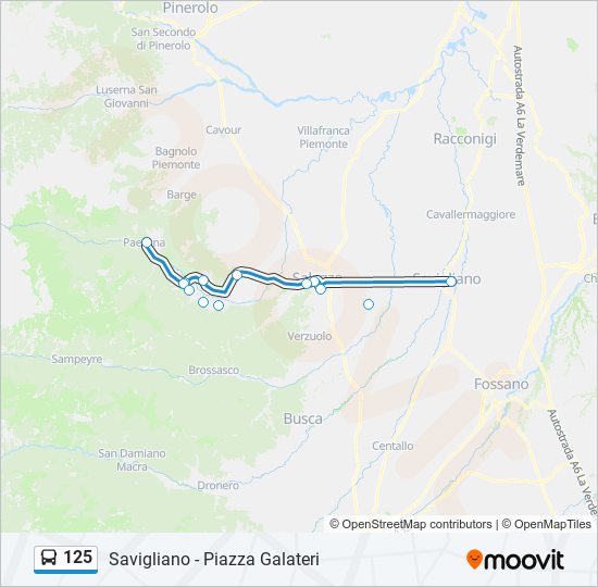 Percorso linea bus 125