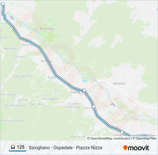125 Bus Line Map