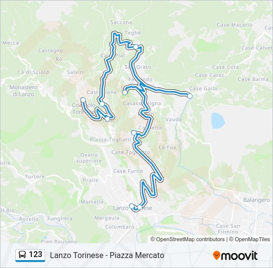 Percorso linea bus 123