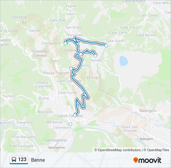 Percorso linea bus 123