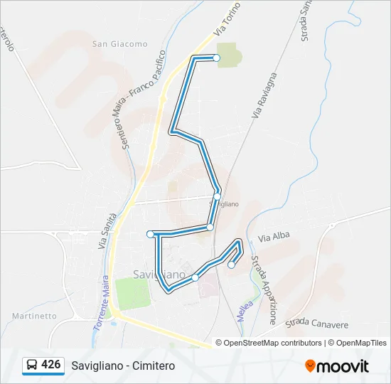 426 Bus Line Map