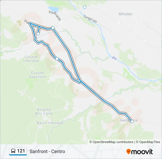 121 Bus Line Map