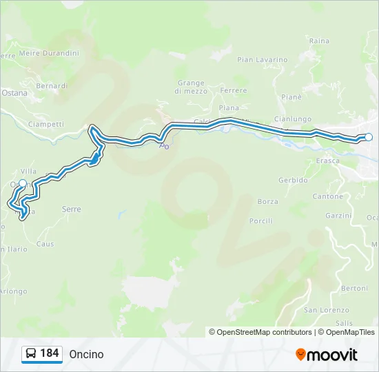 184 Bus Line Map