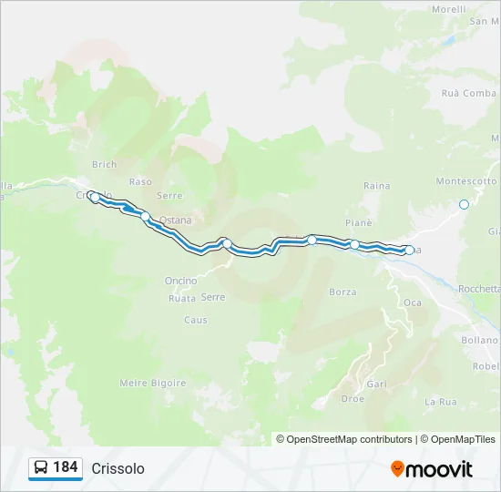 184 Bus Line Map