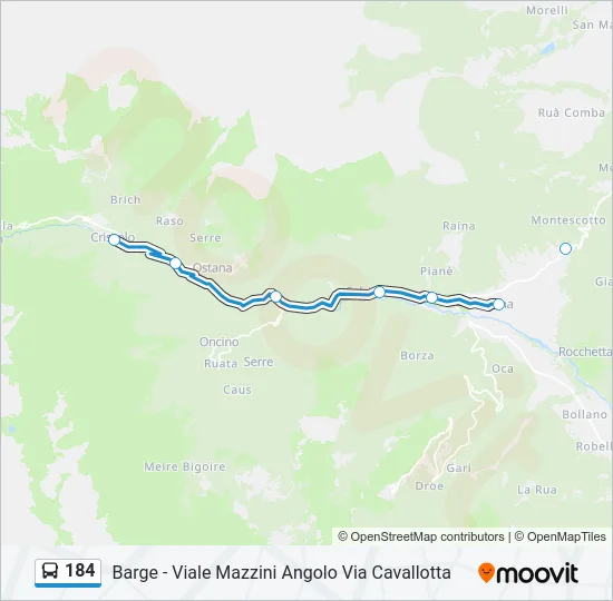 184 Bus Line Map