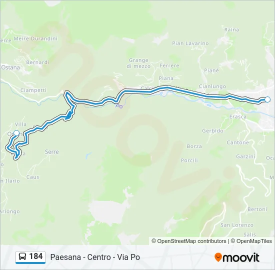 184 Bus Line Map