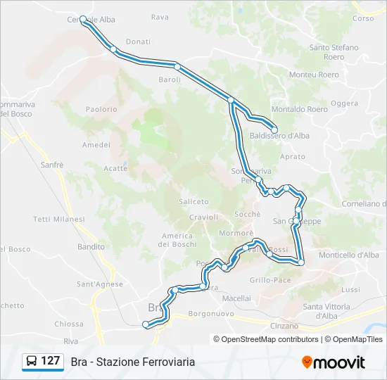 127 Bus Line Map