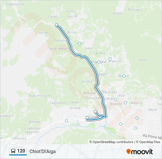 120 Bus Line Map