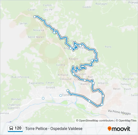 120 Bus Line Map