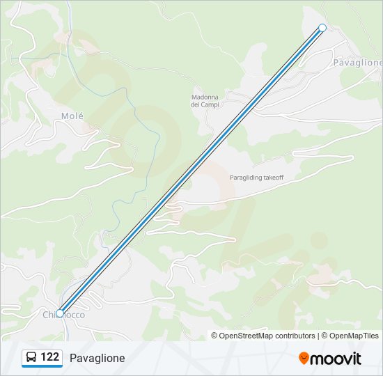 Percorso linea bus 122