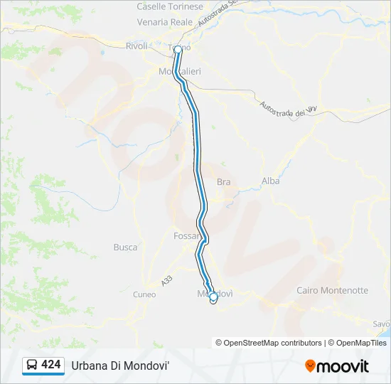 424 Bus Line Map
