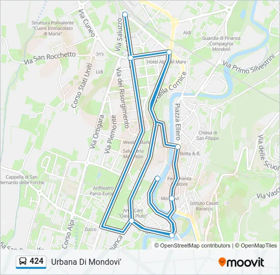424 Bus Line Map