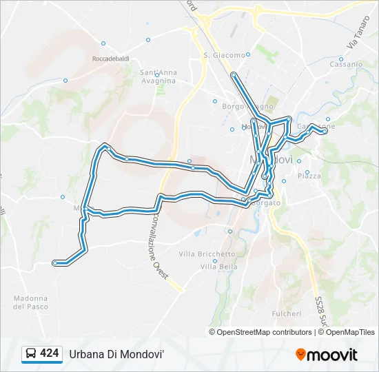 424 Bus Line Map