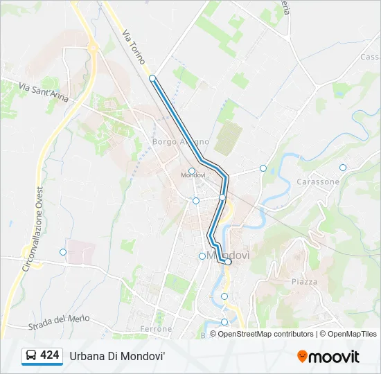 424 Bus Line Map