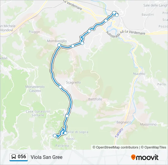 Percorso linea bus 056