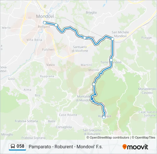 058 Bus Line Map