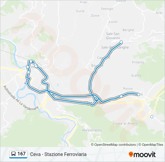 167 Bus Line Map