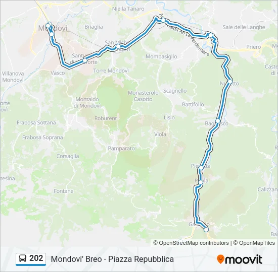 202 Bus Line Map