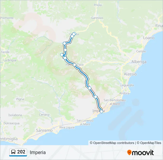 Percorso linea bus 202