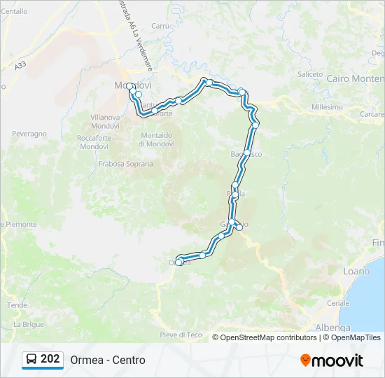 202 Bus Line Map