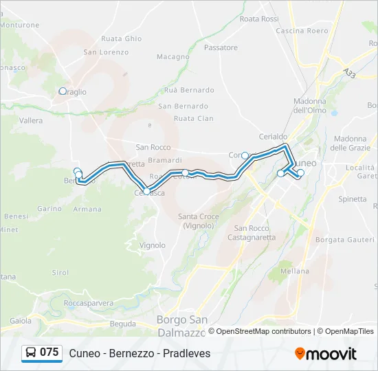 Percorso linea bus 075