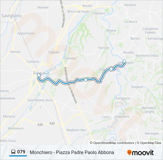 Percorso linea bus 079