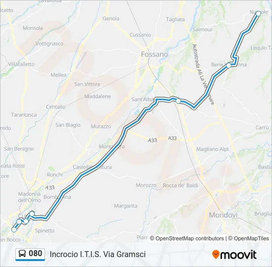 080 Bus Line Map