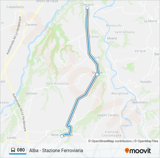 080 Bus Line Map