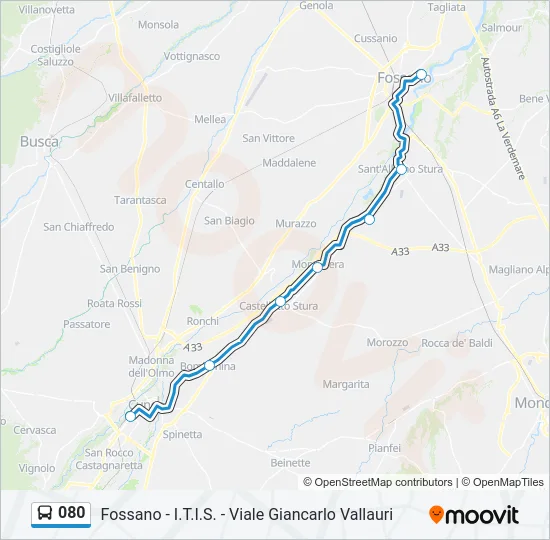 080 Bus Line Map
