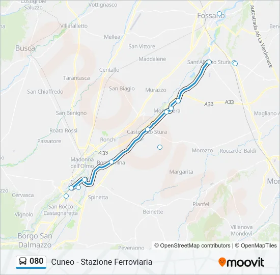 080 Bus Line Map