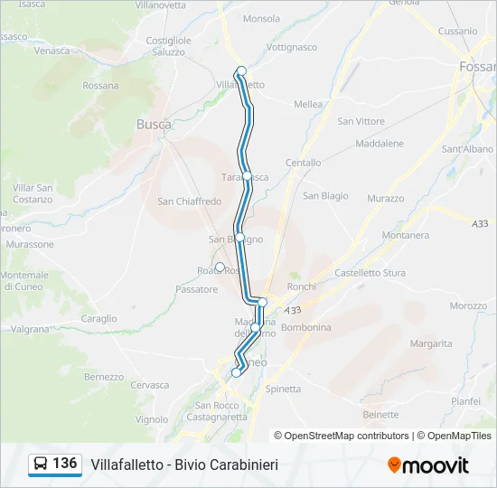 136 Bus Line Map