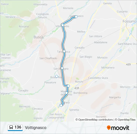 136 Bus Line Map