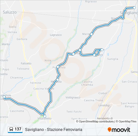 Percorso linea bus 137