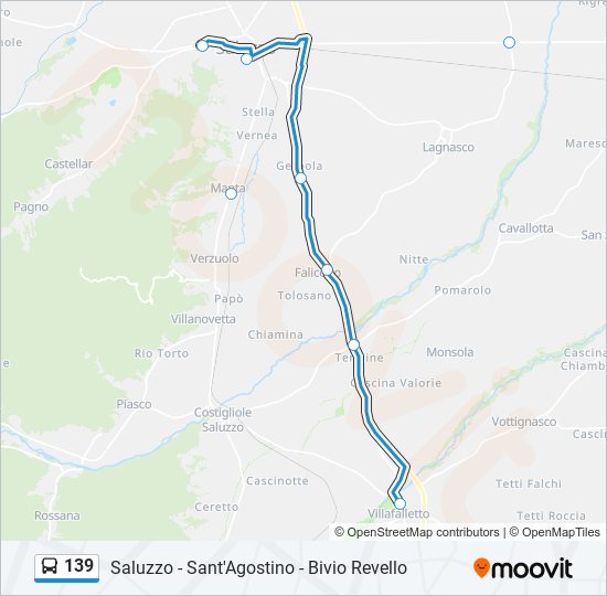 Percorso linea bus 139