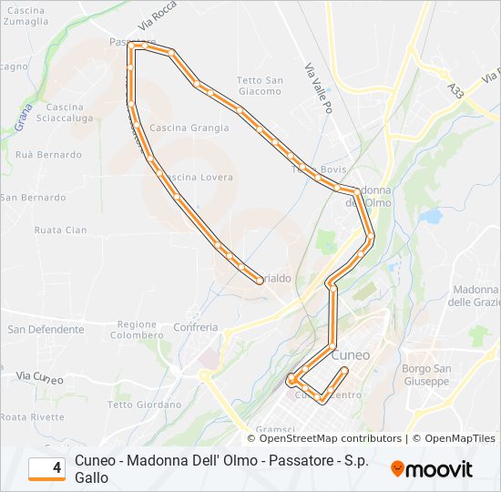 Percorso linea bus 4