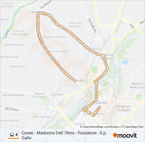 Percorso linea bus 4