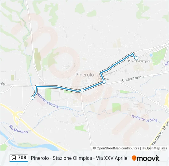 708 Bus Line Map