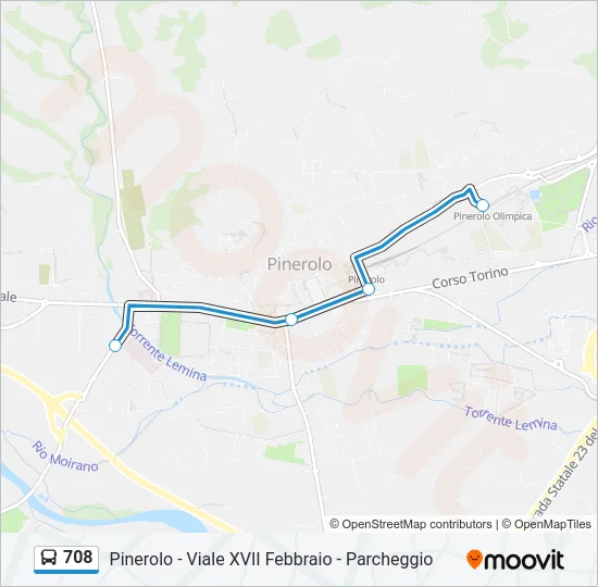 708 Bus Line Map