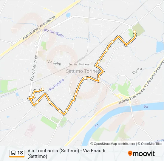 1S Bus Line Map