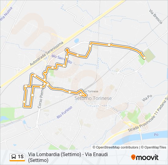 1S Bus Line Map