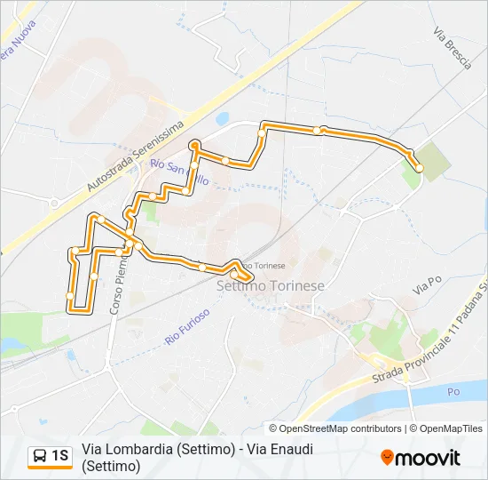 Percorso linea bus 1S