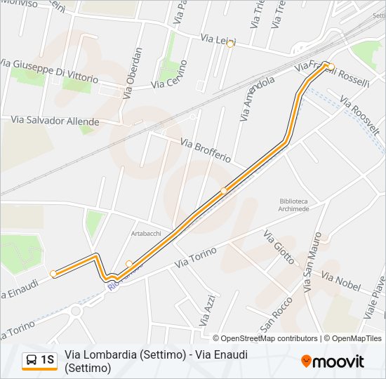 1S Bus Line Map
