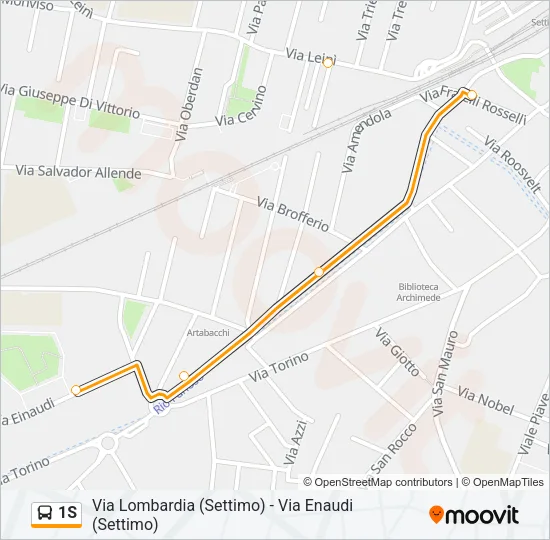 1S Bus Line Map