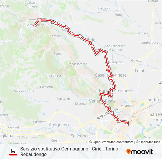 Percorso linea bus SFM 4 BUS