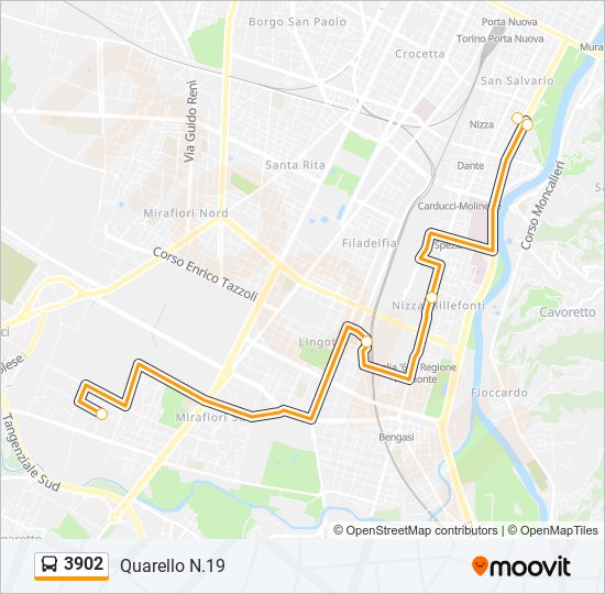 Percorso linea bus 3902