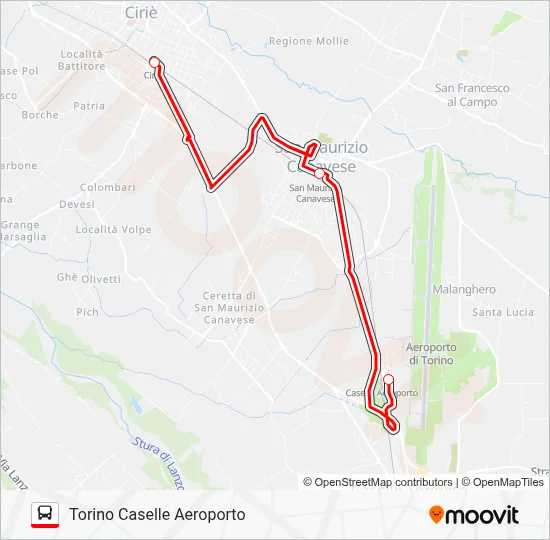 Linea SFM 4 BUS: orari, fermate e mappe - Torino Caselle Aeroporto ...