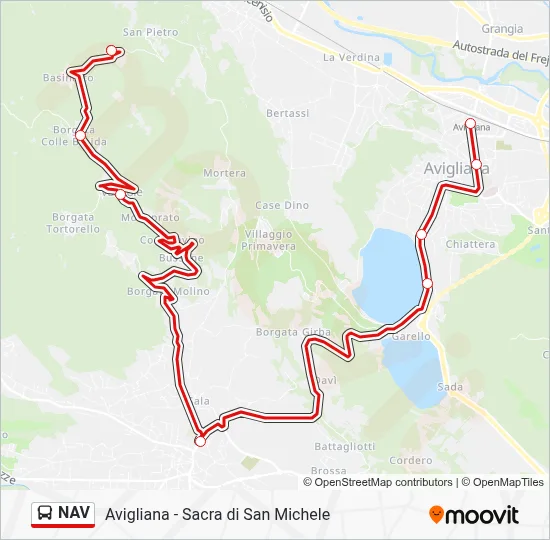Percorso linea bus NAV