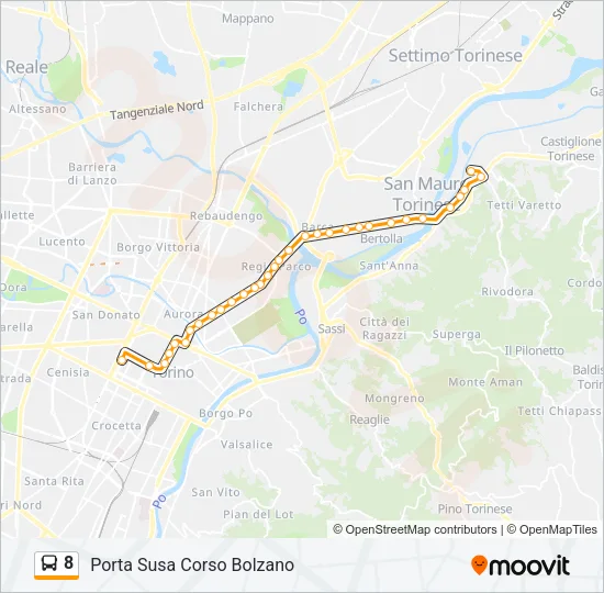 8 Bus Line Map