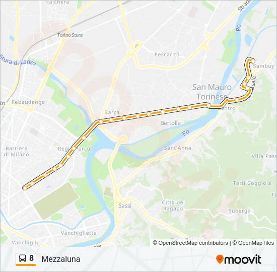 8 Bus Line Map
